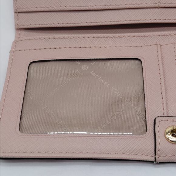 Michael Kors Womens Wallet Ballet Pink Saffiano Slim Bifold Handbag Card Holder - Picture 9 of 10